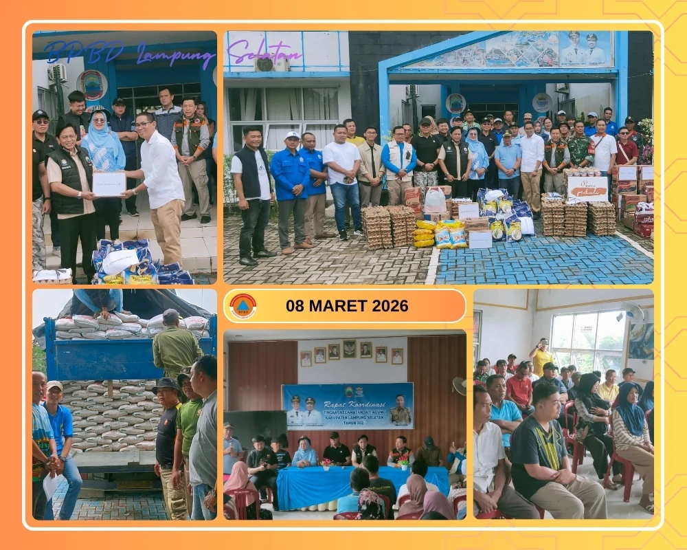 Sekda Pimpin Langsung Penyerahan Bantuan Beras dan Sembako untuk 865 Korban Banjir di Kantor Kecamatan Jati Agung