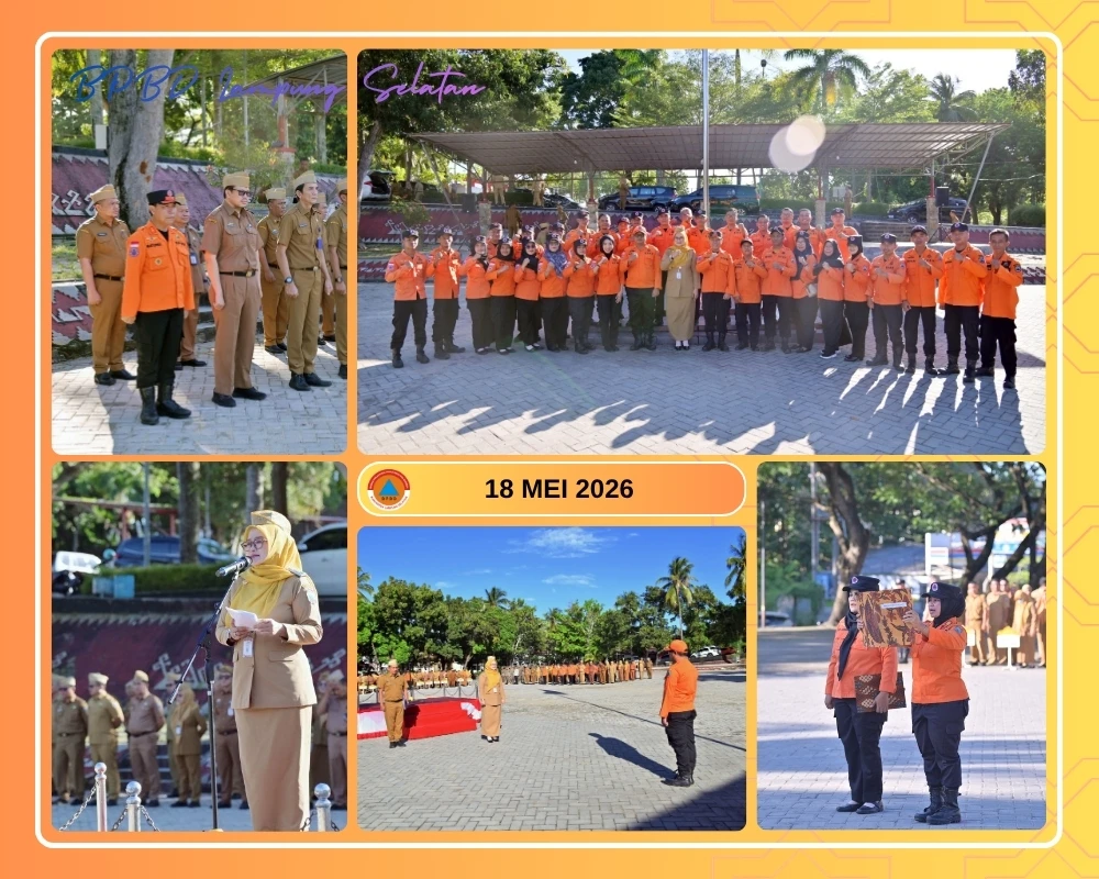 BPBD Lampung Selatan Jadi Petugas Apel Mingguan di Lapangan Korpri Kabupaten Lampung Selatan